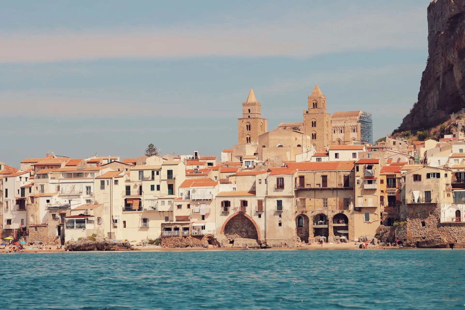 Cefalù Cathedral seen from the sea