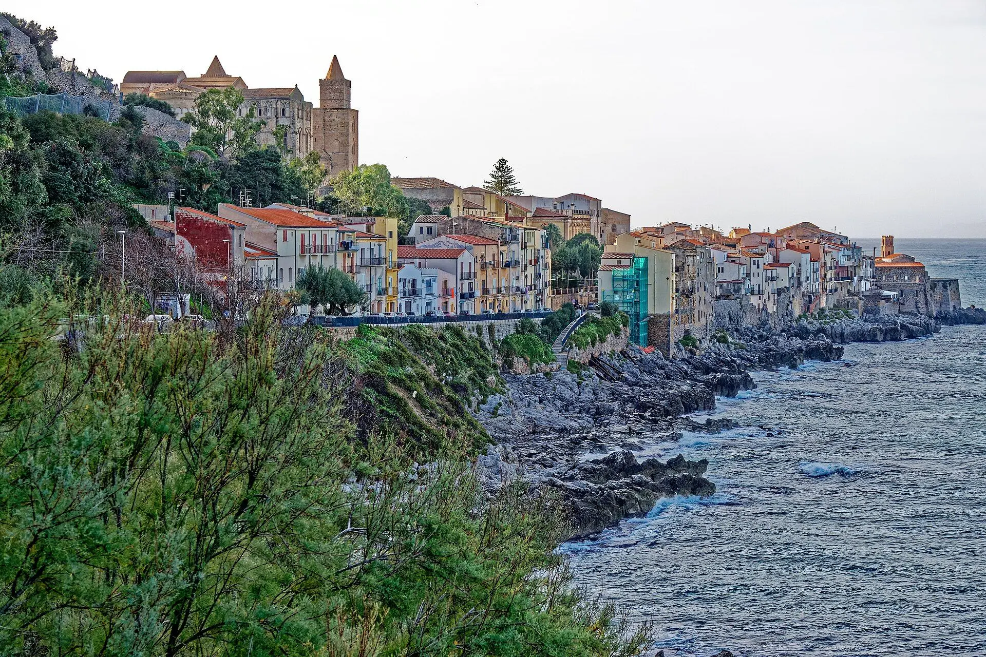Cefalù old town facing the sea