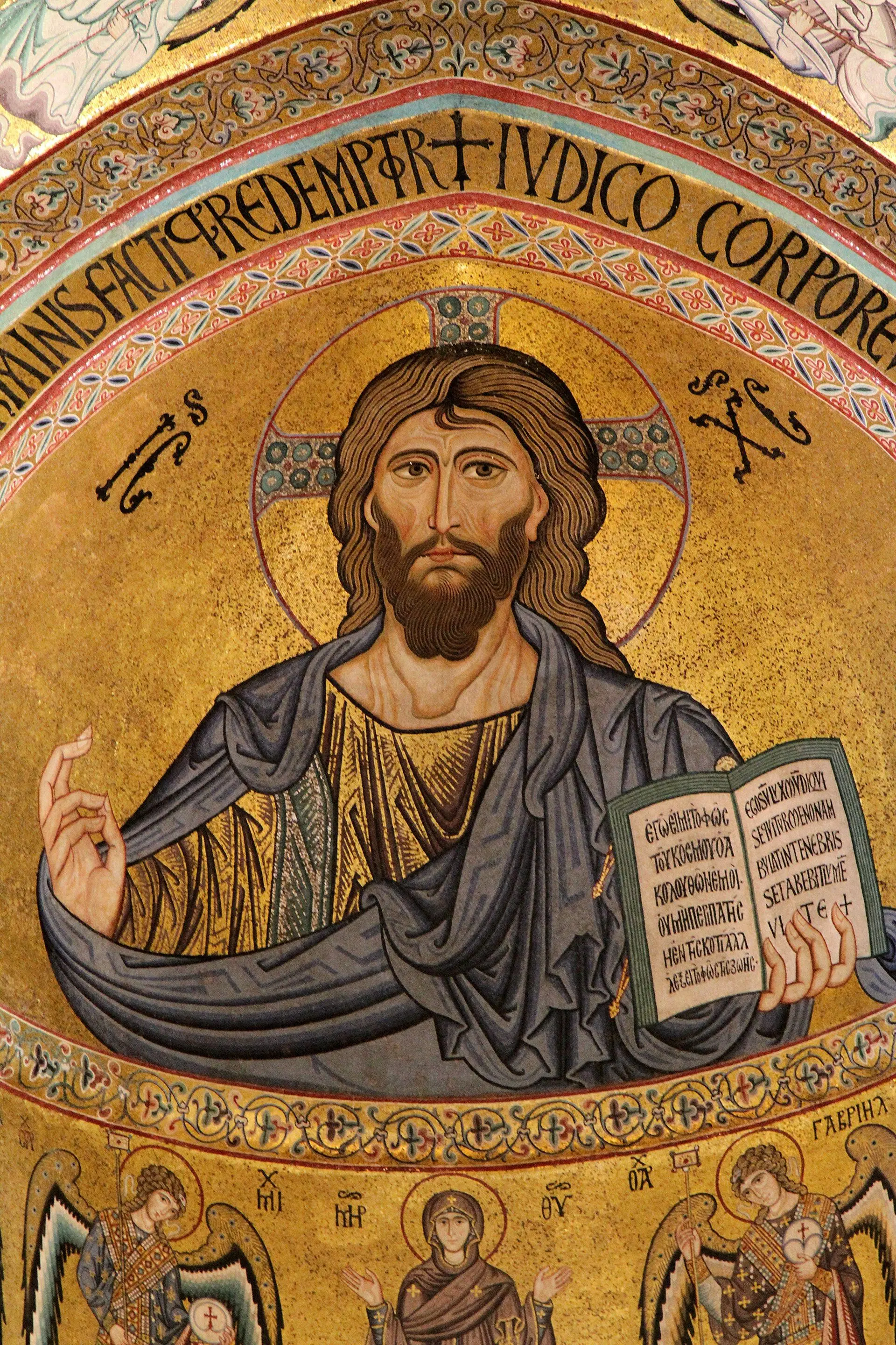 Christ Pantocrator in the apse of Cefalù Cathedral