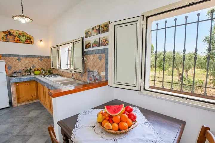 Kitchen with countryside view, Villa dei Mandarini, Cefalù